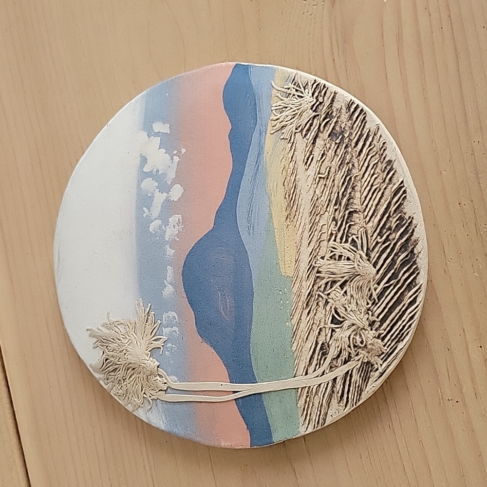 Cire Pottery Wall Decor Mountain Scene